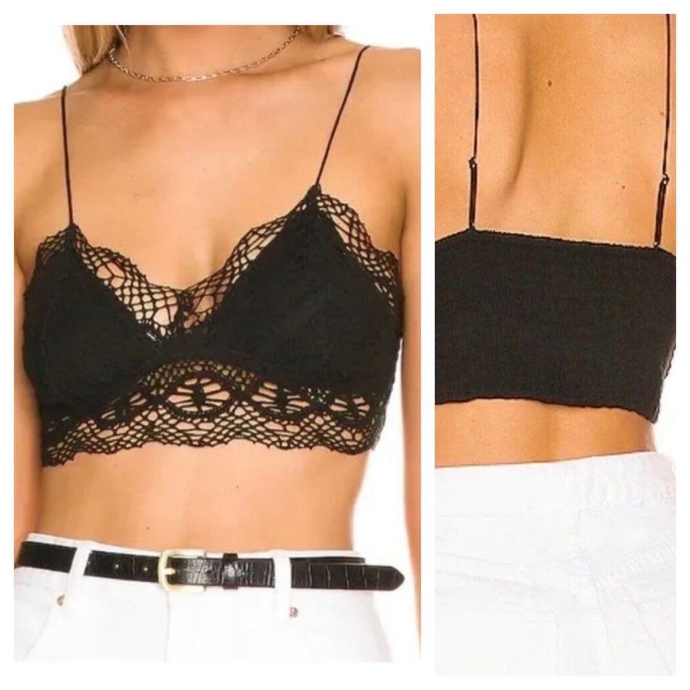 Free People Intimately Mariana Bralette Black Size XS - Picture 3 of 8